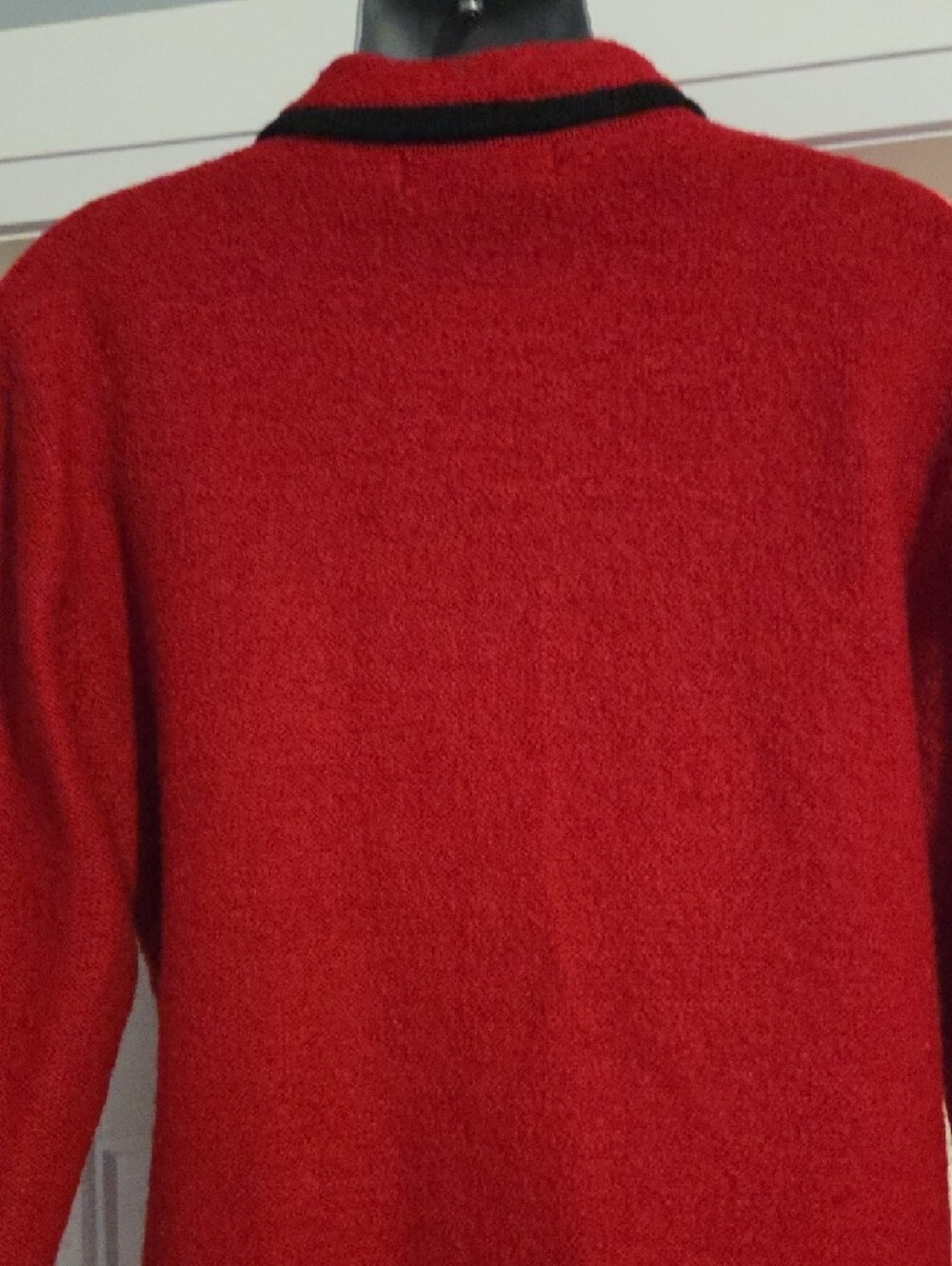 HERMAN GEIST Red Wool Zip-Front Jacket with Black Trim - Picture 8 of 10